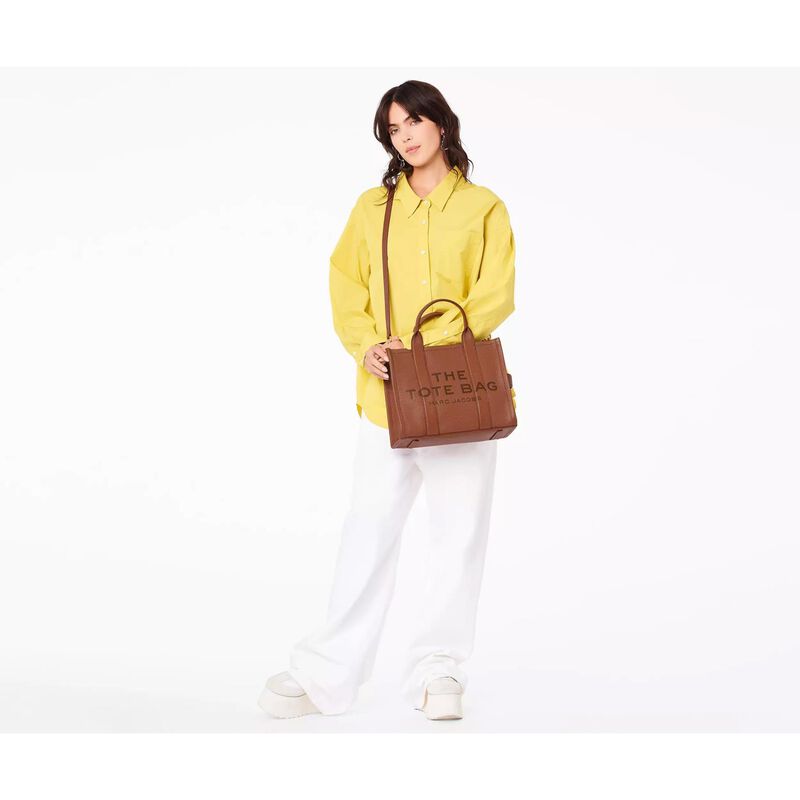 MARC JACOBS The Leather Medium Tote Bag image number 3